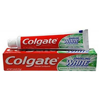 COLGATE SPARKLING WHITE TOOTHPASTE, FLUORIDE, MINT ZING, GEL - 2.8 OZ (PACK OF 6)